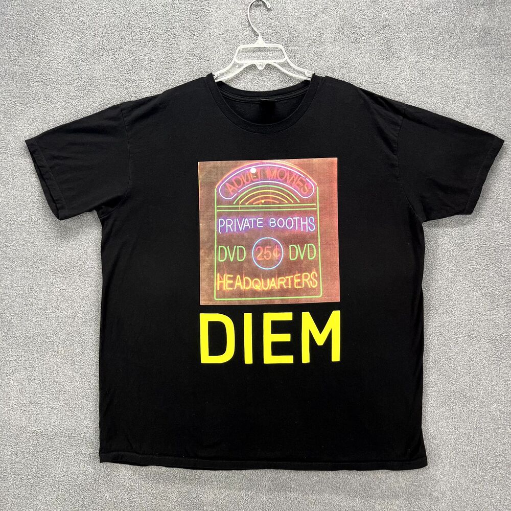 Diem T-Shirt Unisex 3XL Black " Private Booths Neon Light Sign Print "